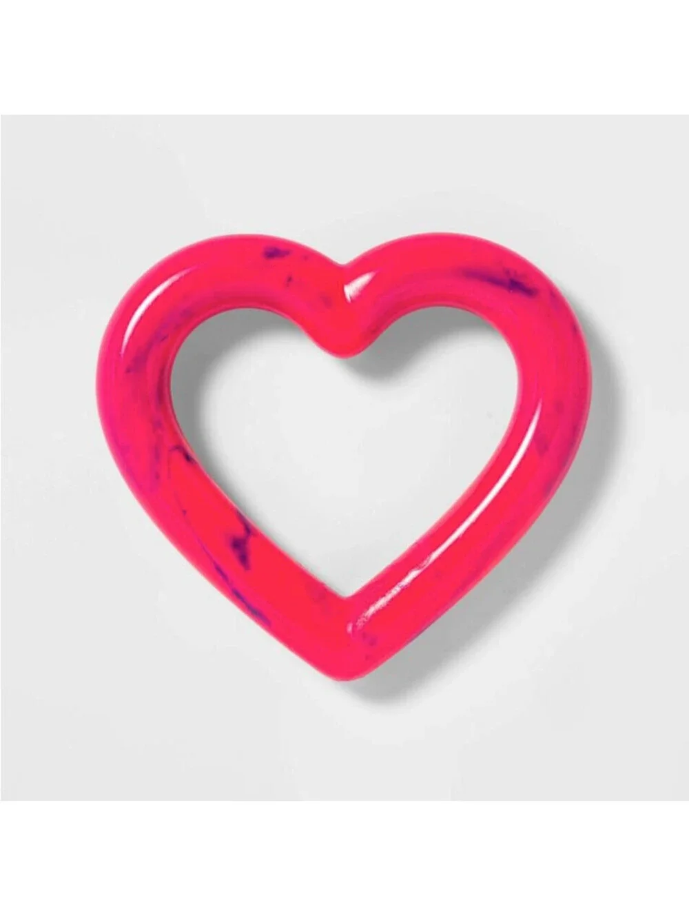 Heart Rubber Dog Toy Durable Pink Chew Accessory For Active Canines